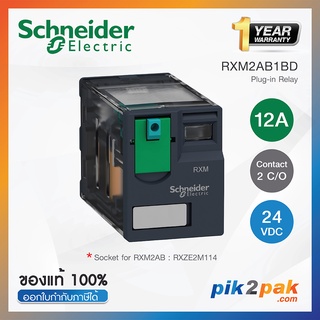 RXM2AB1BD : 2 คอนแทค 12A 24VDC - Schneider Relay รีเลย์ by pik2pak.com