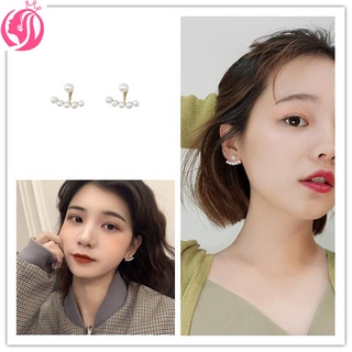 Korean woman fashion wild retro pearl 925 silver temperament earrings pearl ear stud gift