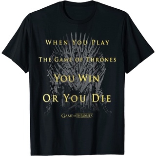 เสื้อยืดสีขาวเสื้อยืด พิมพ์ลาย Game Of Thrones Iron Throne You Win Or You DieS-4XL