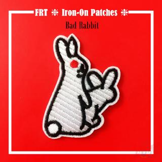 ☸ Fashion Brand - Fxxking Rabbits #FR2 Iron-on Patch ☸ 1Pc Diy Sew on Iron on Badges Patches