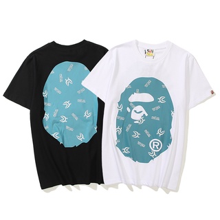 Bape เสื้อยืดแขนสั้น ผ้าฝ้าย พิมพ์ลาย แฟชั่นสําหรับผู้ชาย และผู้หญิง