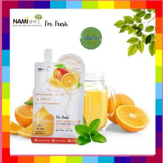 Nami Im Fresh Jeju Vitamin C Brightening Gel 30ml ( 1 ซอง ) นามิ แอมเฟรช เจจู วิตามินซี ไบร์ทเทนนิ่ง เจลส้ม