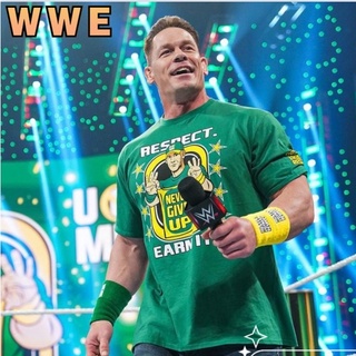 เสื้อยืดแขนสั้น พิมพ์ลาย WWE - John Cena "Earn The Day" ของแท้