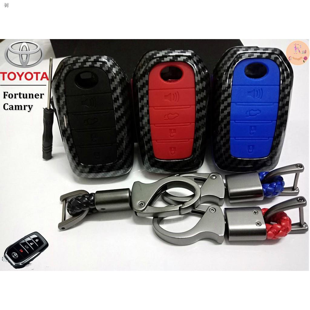 การส่งสินค้า✾▤เคสเคฟล่ารีโมทกุญแจรถยนต์ Toyota Fortuner / Camry 4ปุ่ม