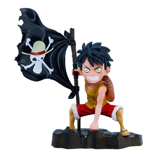 โมเดลตุ๊กตาอนิเมะ One Piece Luffy แฮนด์เมด สีแดง สีฟ้า และสีเหลือง สําหรับตกแต่ง