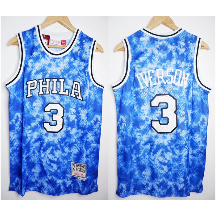 NBA CLASSIC HWC CONSTELLATION PHILA 3 ALLEN IVERSON BLUE MITCHELL&NESS BASKETBALL JERSEY
