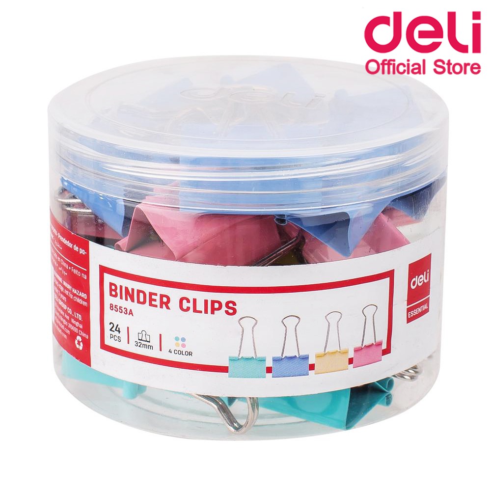 Paper Cilps 32 mm Deli คลิปหนีบกระดาษแฟนซี (24 ชิ้น) คลิปหนีบกระดาษ คลิปหนีบโลหะ อุปกรณ์การเรียน ของใช้สำนักงาน