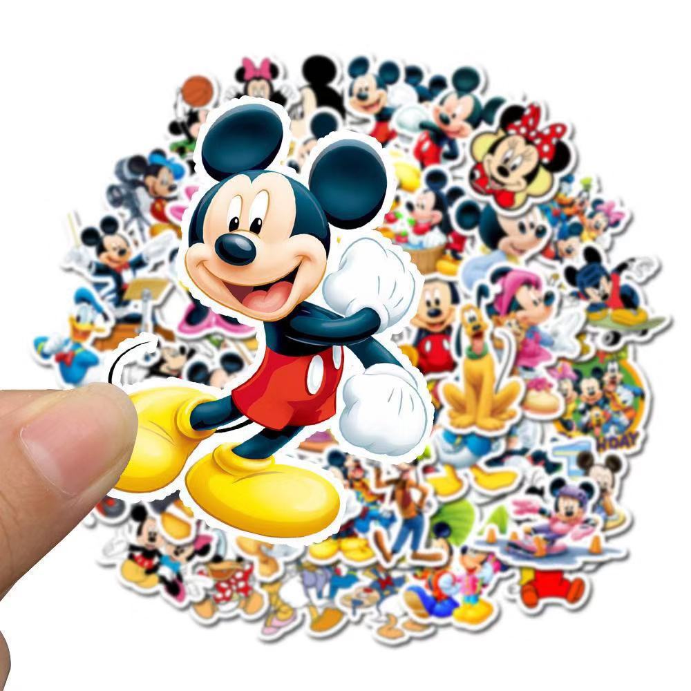 พร้อมส่ง Disney Mickey mouse pooh donald duck มิกกี้ 50 แผ่น พีวีซี กันน้ำ สติ๊กเกอร์