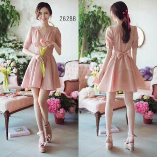 mini dress ผ้าชีฟองมีซับในและเชือกผูกเอวค่ะ