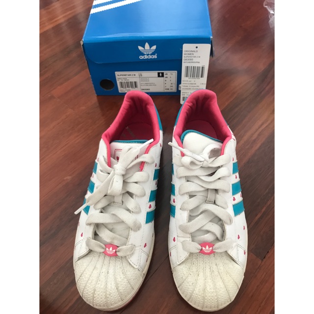 ของแท้💯 ADIDAS ORIGINALS WOMEN SUPERSTAR 2 W :: Size UK 6 สภาพ70-75% (แค่ดูเลอะเทอะไปหน่อย><
