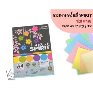 กระดาษการ์ดสี A4 (หนา 120 แกรม) สีหวาน SPIRIT