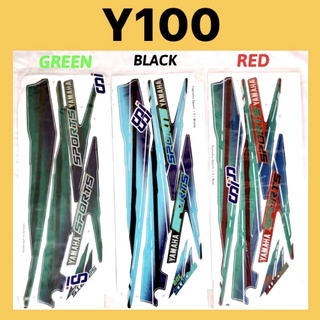 สติกเกอร์ติดตัวถัง Yamaha Sports Y100 ( 5 ) - ฝาครอบ สีแดง สีดํา สีน้ําเงิน Y100 SPORT 100 SPORT100 Y 100 STIKER