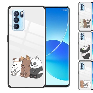 OPPO Reno 5 Pro 3 4 4G 10X Zoom Reno2 Z F F11 Pro F9 Reno6Z 5G We Bare Bear Tempered Glass Cover Anti-Scratch Phone Case