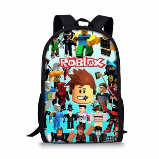 Roblox กอะนิเมะระเป๋านักเรียนเด็ก17inความจุสูงโพลีเอสเตอร์กระเป๋าเป้นักเรียนชายและหญิง