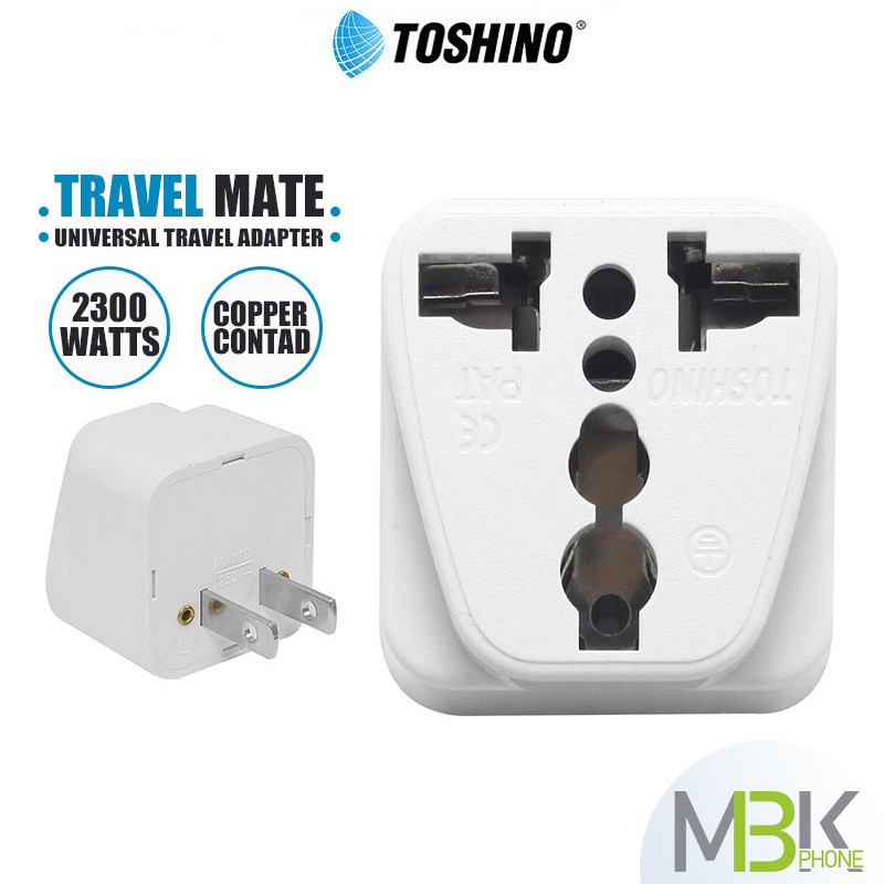 ปลั๊กไฟ Adapter Toshino รุ่น PS-18E อุปกรณ์ต่อพ่วง, เต้ารับ Universal หัวแปลงปลั๊กไฟ ปลั๊กแปลง 3 ขา