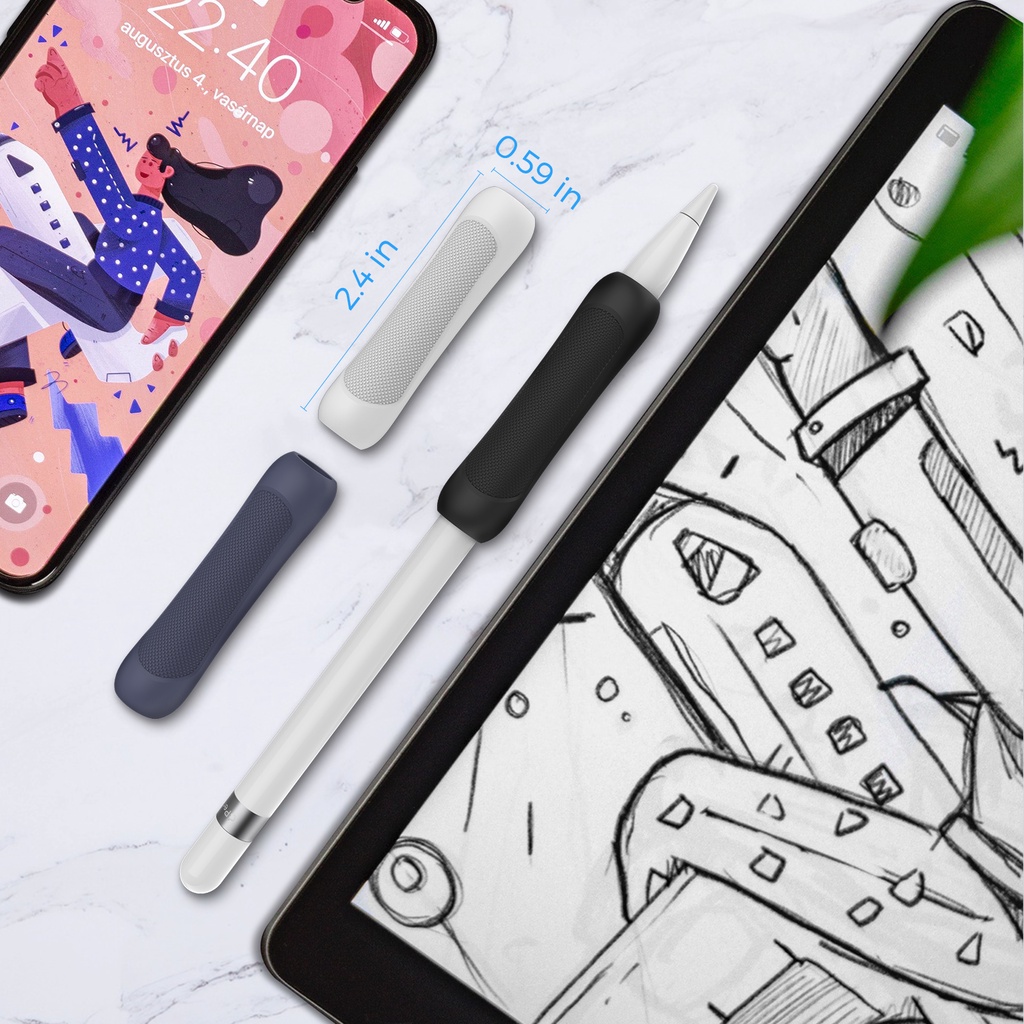 ที่ใส่ดินสอซิลิโคนที่ได้รับการอัพเกรดปลอกดินสอกันลื่นเคสเข้ากันได้กับ แอปเปิล ดินสอ - รูปที่ 4