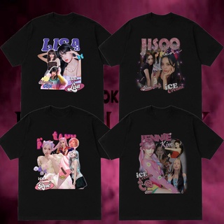 【2022tshirts】ผ้าคอตตอน 100% พร้อมส่ง BLACKPINK JISOO / LISA /JENNIE/ ROSE เสื้อยืดคอกลม ใส่สบาย Kpop