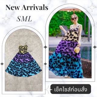 🧧จัดส่งฟรี🧧ชุดเดรสยาว Dress งานป้าย ชุดเดรสยาวสายเดี่ยว เดรสผู้หญิง ชุดเดรสกระโปรงทรงเอ ชุดเดรสยาวคอวี เดรสยาวไปทะเล