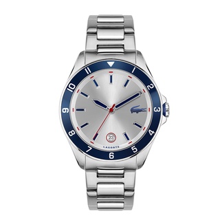 LACOSTE Tiebreaker Mens รุ่น LC2011187 นาฬิกาข้อมือผู้ชาย สายสแตนเลส สีเงิน หน้าปัด 43 มม.