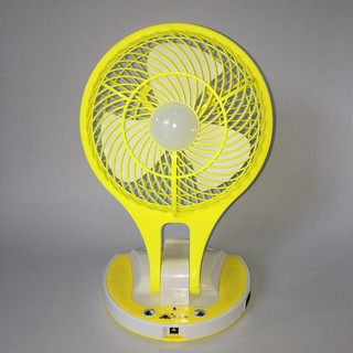 JR - 5580 พัดลม ตั้งโต๊ะ พกพา Portable LED Light with Mini Fan ปรับความสว่างได้ 2 ระดับ