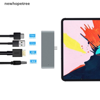 [newhopetree] อะแดปเตอร์ฮับ USB C Type C เป็นหูฟัง 3.5 มม. 4K HDMI PD สําหรับ iPad Pro