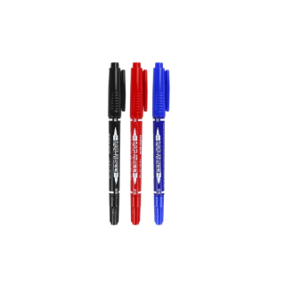ปากกาMarker 2 หัว ปากกากันน้ำ รุ่นZP-120 ขนาด 0.7/1.5 มม. มี 3 สี น้ำเงิน/แดง/ดำ(ราคาต่อด้าม) #maekerpen