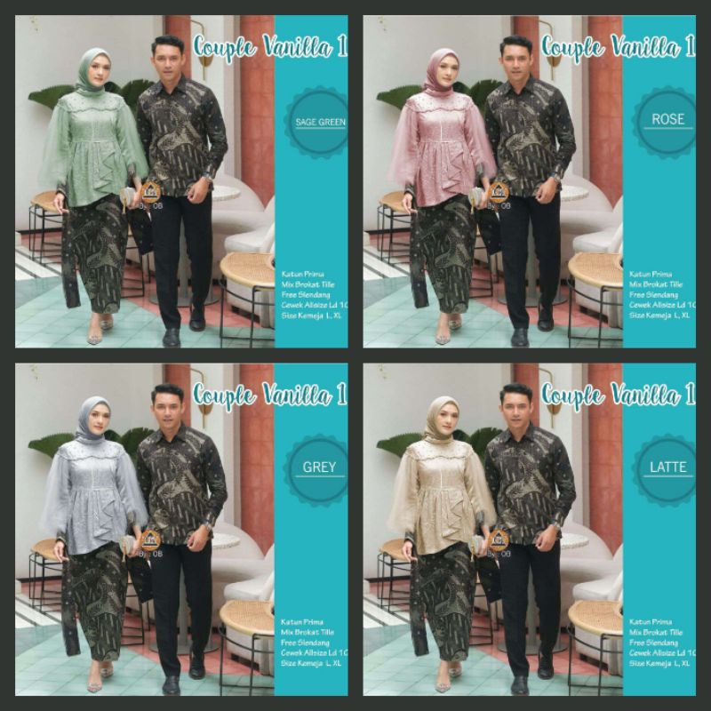 ชุดผ้าบาติก สําหรับคู่รัก 3 Fiance Eid Graduation Seserah