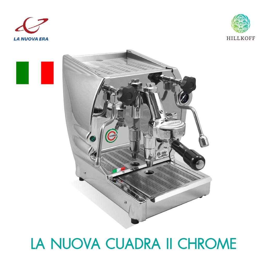 Hillkoff : เครื่องชงกาแฟ La Nuova Era Caudra II สี Chrome เอสเปรสโซ่ กาแฟสด ทำกาแฟ