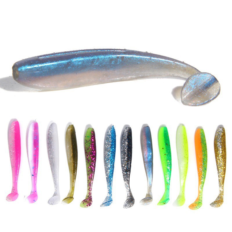 Syfishing 10 ชิ้นเหยื่อตกปลาอ่อน 5.5 ซม./2 กรัม T -Tail เหยื่ออ่อนปลาคาร์พตกปลา Paddle เหยื่อซิลิโคน