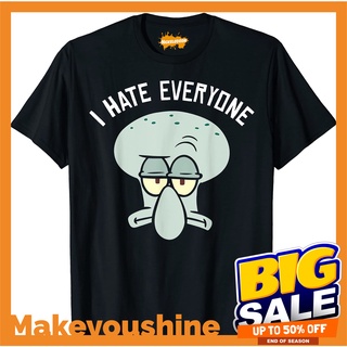 เสื้อยืดที่คุณต้องการเสื้อยืด พิมพ์ลาย Nickelodeon Spongebob Squarepants Squidward I Hate Eveyone สําหรับผู้ชาย ผู้ใหญ่ข