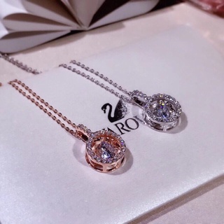 Swarovski สร้อยคอเงินแท้ S925 ประดับเพชร คาร์บอนสูง รูปหัวใจ