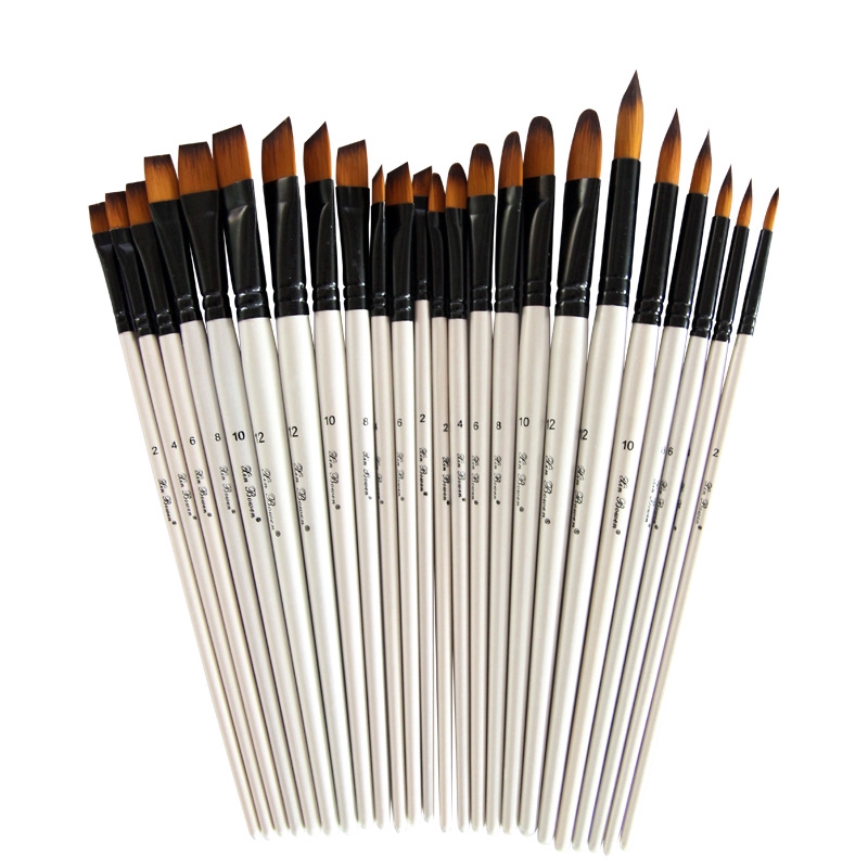 แปรงไนล่อนขนสัตว์สีน้ําสําหรับนักเรียน 6 ชิ้น / ชุด
