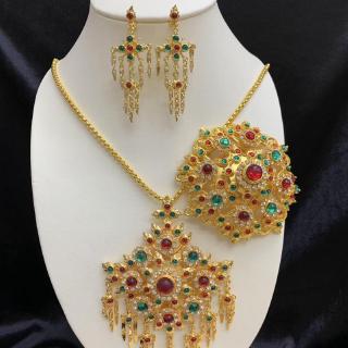 Vintage jewelry vintage traditional Thai set necklace earrings ชุดสร้อยไทย