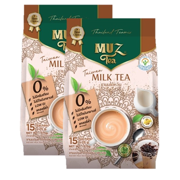 MuZ 3in1 Taiwan Tea Mix 25g. x 15ซอง (2แพค) มัช ชานม ใต้หวัน ปรุงสำเร็จชนิดผง