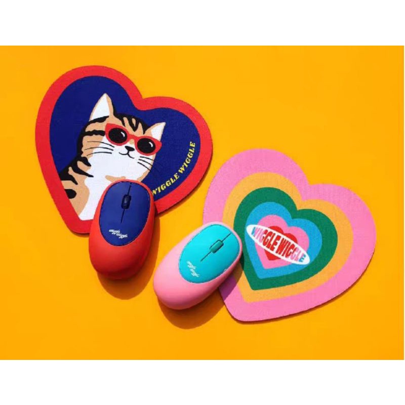 [✈️ Pre-order/สีแดงพร้อมส่ง] WiggleWiggle mouse&pad set เซ็ตเมาส์ไร้สาย + แผ่นรองเมาส์