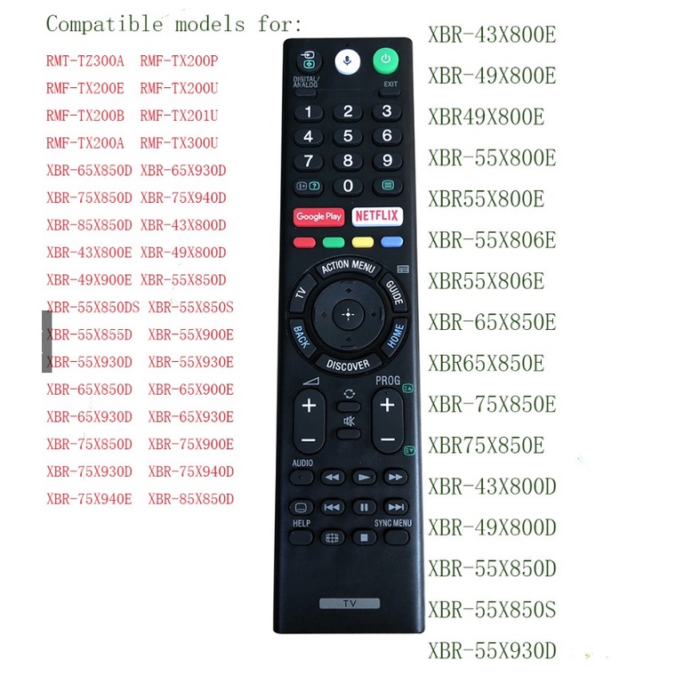 ใหม่ RMF-TX200P รีโมทคอนโทรลสําหรับ Sony 4K Ultra HD สมาร์ท LED TV KDL-50W850C XBR-43X800E RMF-TX300