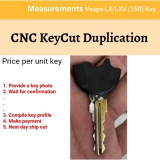 [KC021] Vespa LX150 Key Cut Copy Duplicate pendua พร้อมเครื่อง cnc