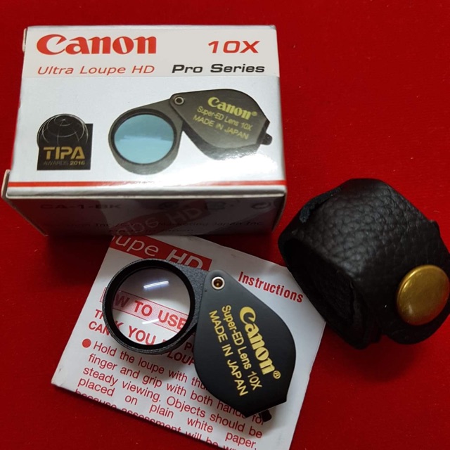 กล้องส่องพระ Canon 10x Ultra Loupe HD Pro Series(CA-1-BK)สีดำ Made in japan แถมซองหนังตรงรุ่นอย่างดี