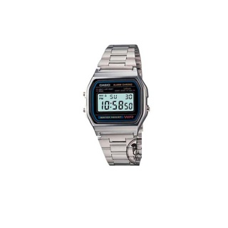 CASIO ของแท้% รุ่น A158WA-1DF นาฬิกาสายสแตนเลส ยอดนิยม อมตะ ทนมาก ขายดี DIGITAL พร้อมกล่อง มีประกัน 1ปี A158