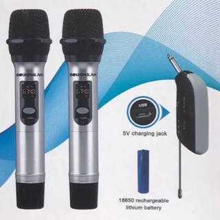 ไมโครโฟน SOUND MILAN ไมค์โครโฟน ไร้สาย ไมค์ลอยคู่ แบบพกพา UHF Wireless Microphone รุ่นM-621 ส่งฟรี มีเก็บเงินปลายทาง