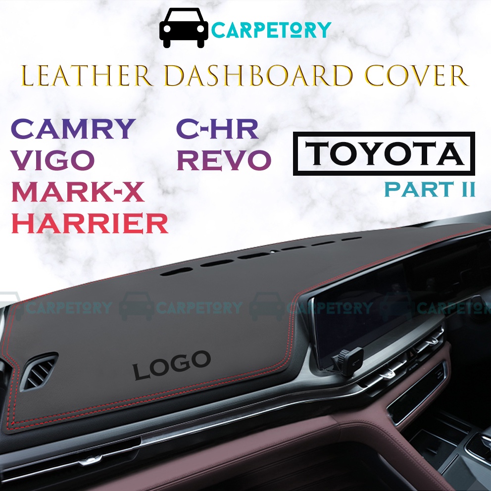 Toyota Camry Harrier C-HR Mark-X Hilux Revo Vigo Prius C CHR ฝาครอบแดชบอร์ดหนัง Dashmat