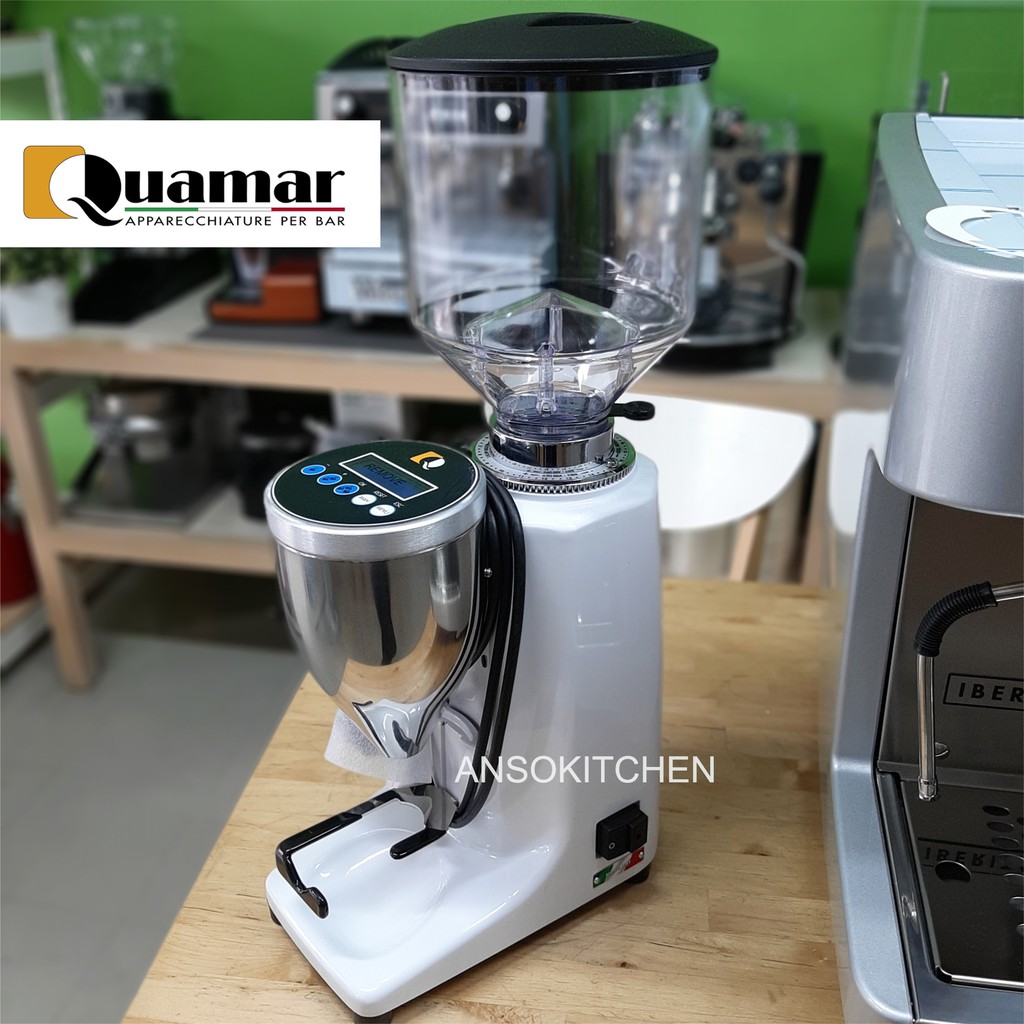 Quamar M80E สีขาว เครื่องบดเมล็ดกาแฟ ดิจิตอล Grind on Demand 420 วัตต์ จากอิตาลี Coffee Grinder เครื