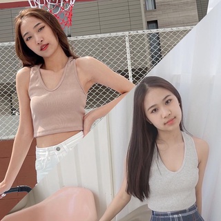 Lafleur her - Iris crop top เสื้อครอปผ้าrip ดีเทลคอวีบวกกับด้านหลังเว้า