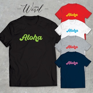 Little Word เสื้อยืดสกรีนลาย "Aloha" สไตล์มินิมอล ทรงUnisex