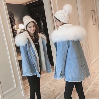 FLUFFY JEAN เสื้อกันหนาวผ้ายีนส์ พร้อมส่ง