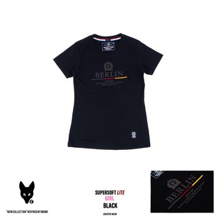 เสื้อยืดโอเวอร์ไซส์MEMO🦊 [ทันที 10% ใส่โค้ด JULPSK] รุ่น : Berlin ผู้หญิง City Edition SUPERSOFT LITE GIRLS งานปักใหญ่S