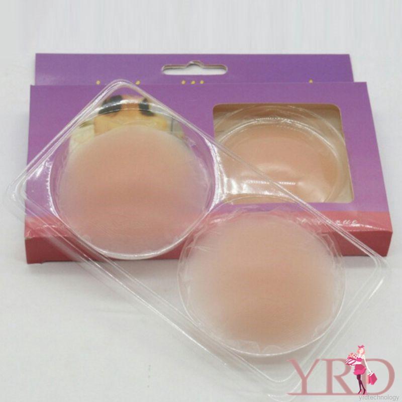 Fashion nvisible Strapless Gather Solid Color Breathable Nipple