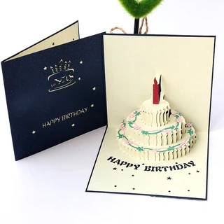 พร้อมส่ง🎁🎁การ์ดอวยพรวันเกิดแบบสามมิติรูปเค้กก้อนใหญ่โตๆ ใช้สำหรับอวยพรวันเกิด