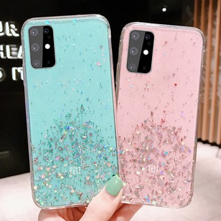 เคส case Samsung Galaxy S10 A6 A8 J4 J6 S8 S9 S10 Note 20 8 9 10 S20 FE Ultra Plus Bling Glitter Stars Sequins Soft Silicone Phone Case