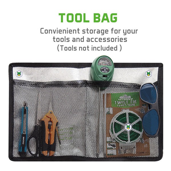 เต็นท์ปลูก Grow Tent (80x80x160CM) + กระเป๋า Tool Bag : Dimond Mylar โรงเรือนปลูกต้นไม้+เพาะกล้าอ่อน Indoor Greenhouse - รูปที่ 7